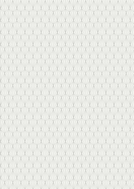 Lewis & Irene Marvelous Metallics Fabric Collection Metallic Silver Geometric on Cream MM4.1
