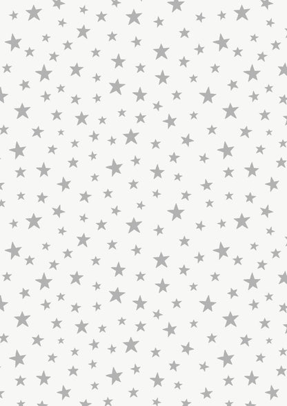 Lewis & Irene Marvelous Metallics Fabric Collection Metallic Silver Stars on Cream MM1.1