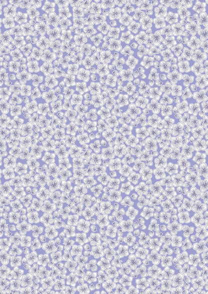 Lewis & Irene Love Blooms Fabric Collection Petals on Forget-Me-Not Blue Authentic Premium 100% Cotton Fabrics