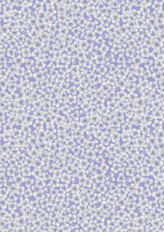 Lewis & Irene Love Blooms Fabric Collection Petals on Forget-Me-Not Blue Authentic Premium 100% Cotton Fabrics
