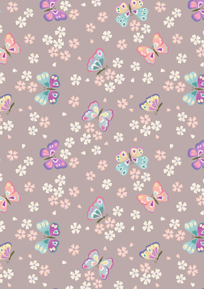 Lewis & Irene Love Blooms Fabric Collection Butterflies on Dark Natural Authentic Premium 100% Cotton Quilt Shop Quality Fabrics