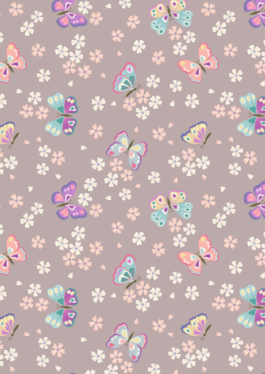 Lewis & Irene Love Blooms Fabric Collection Butterflies on Dark Natural Authentic Premium 100% Cotton Quilt Shop Quality Fabrics