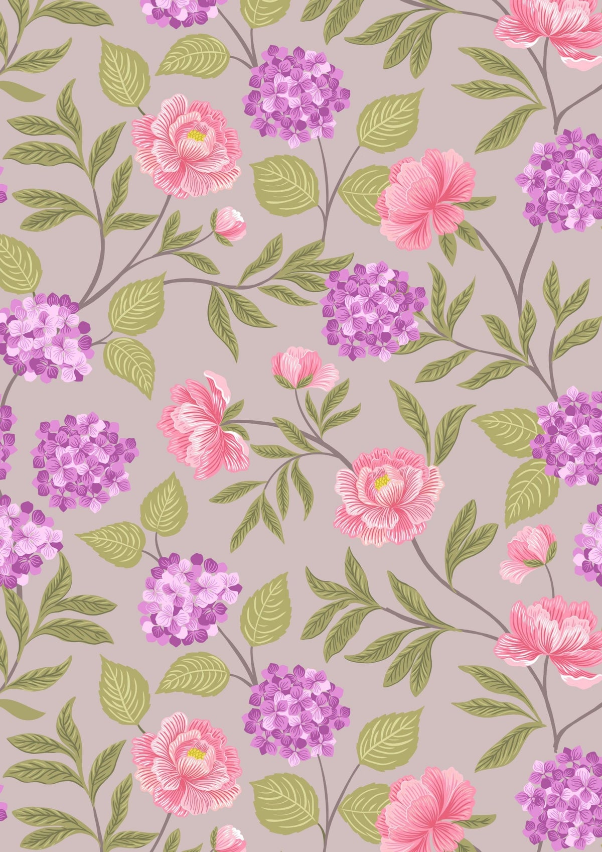 Lewis & Irene Love Blooms Fabric Collection Peony and Hydrangea on Natural Authentic Premium 100% Cotton Quilt Shop Quality Fabrics