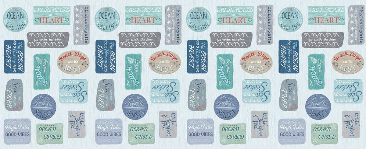 END OF BOLT 35” Lewis & Irene Thalassophile Fabric Collection Beach Premium 100% Cotton Quilt Shop Quality Fabrics