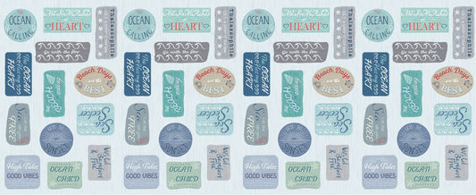 END OF BOLT 35” Lewis & Irene Thalassophile Fabric Collection Beach Premium 100% Cotton Quilt Shop Quality Fabrics
