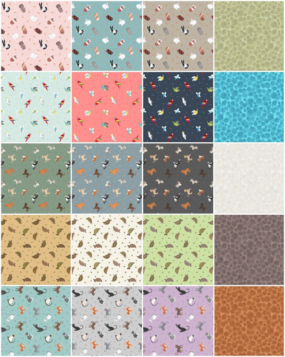 Lewis & Irene Small Things Pets Fabric Collection Birds on Tropical Coral Premium 100% Cotton Quilt Shop Quality Fabrics
