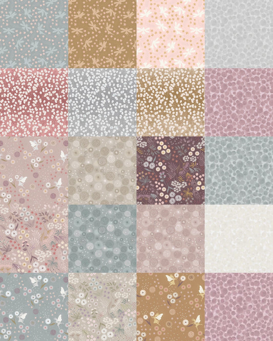 Lewis & Irene Fairy Clocks Fabric Collection Gold Metallic Honesty on Deep Gold A506.2