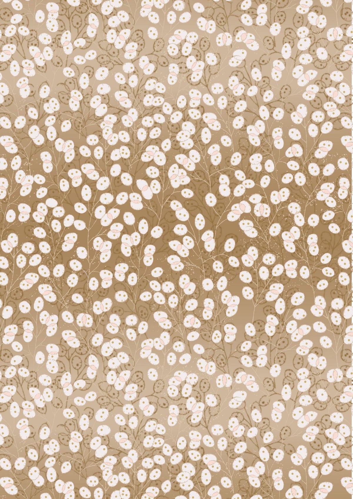 Lewis & Irene Fairy Clocks Fabric Collection Gold Metallic Honesty on Deep Gold A506.2