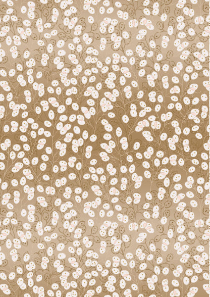 Lewis & Irene Fairy Clocks Fabric Collection Gold Metallic Honesty on Deep Gold A506.2