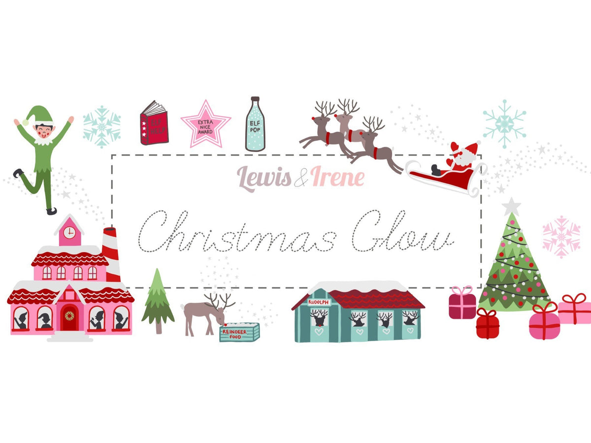 Lewis & Irene Christmas Glow Fabric Collection Elf on the Shelf Accessory 36" Panel on Blue