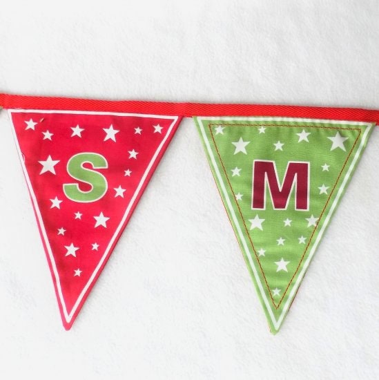 Lewis & Irene Christmas Glow Fabric Collection 18"x43" Merry Christmas Bunting Panel on Blue/Grey