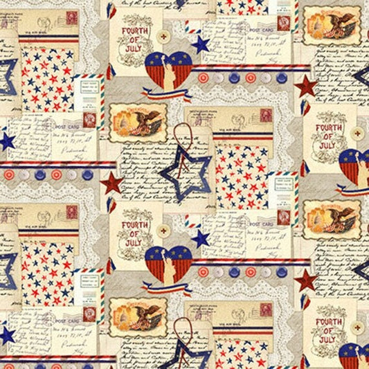Springs Creative Patriotic Thoughts Fabric Collection Patriotic Thoughts on Cream Premium 100% Cotton Quilt Shop Quality Fabrics