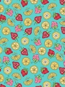 Maywood Studio Kimberbell Lil Sprout Flannel Fabric Collection Fruit on Turquoise QSQ100% Cotton Flannel