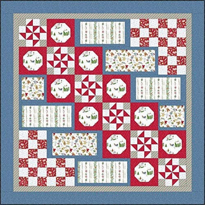 Maywood Studio Christmas Joy Fabric Collection Santa's Stocking Fillers Quilt Kit Premium 100% Cotton Flannel 74”x74”