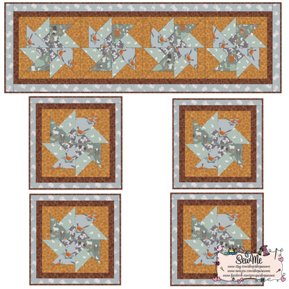Lewis & Irene Country Life Reloved Fabric Collection Table Runner/Placemat Kit #1