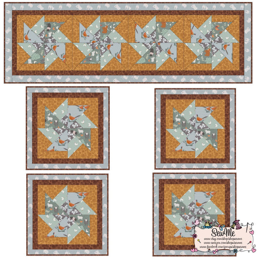 Lewis & Irene Country Life Reloved Fabric Collection Table Runner/Placemat Kit #1