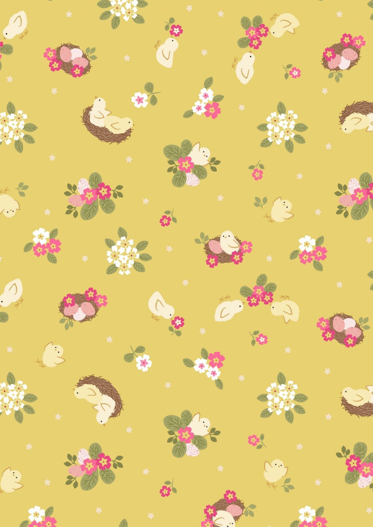 Lewis & Irene Bunny Hop Fabric Collection Chicks on Yellow A528.2