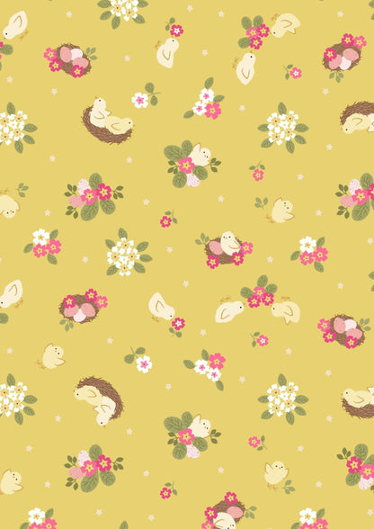 Lewis & Irene Bunny Hop Fabric Collection Chicks on Yellow A528.2