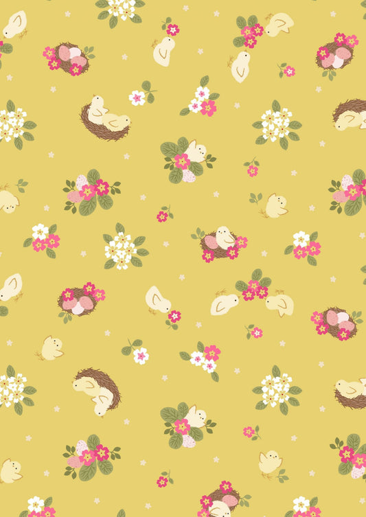 Lewis & Irene Bunny Hop Fabric Collection Chicks on Yellow A528.2