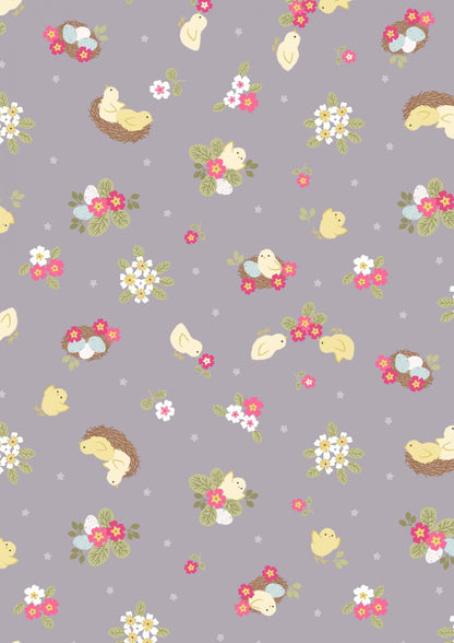 LAST BOLT!! Lewis & Irene Bunny Hop Fabric Collection Chicks on Natural Premium 100% Cotton Quilt Shop Quality Fabrics