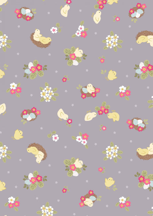 LAST BOLT!! Lewis & Irene Bunny Hop Fabric Collection Chicks on Natural Premium 100% Cotton Quilt Shop Quality Fabrics