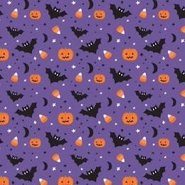 LAST BOLT!! Camelot Unicorns Always in Season Fabric Collection Bats on Purple Premium 100% Cotton Quilt Shop Quality Fabrics