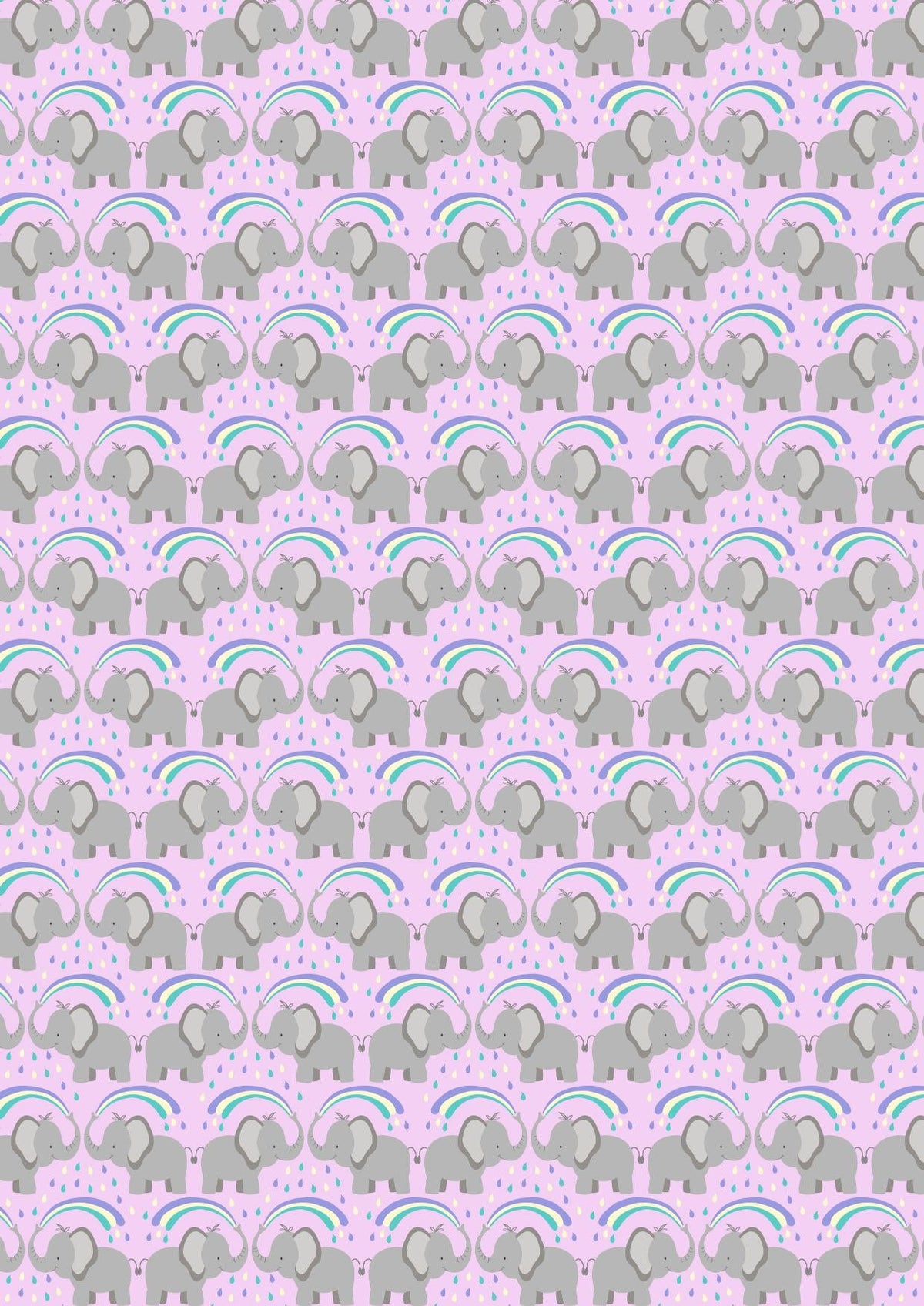 Lewis & Irene Rainbows Fabric Collection Elephants on Light Lilac Premium 100% Cotton Quilt Shop Quality Fabrics