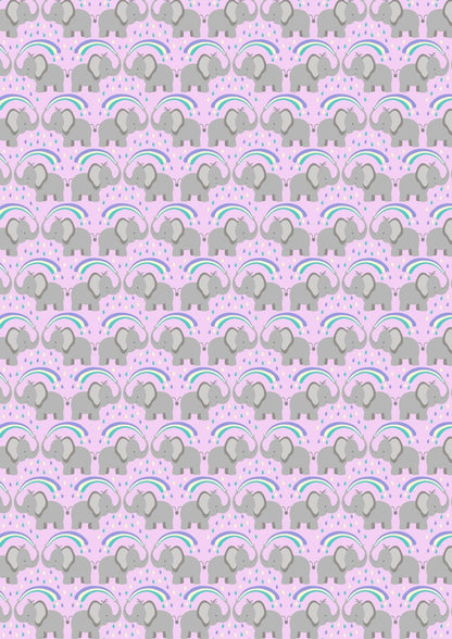 Lewis & Irene Rainbows Fabric Collection Elephants on Light Lilac Premium 100% Cotton Quilt Shop Quality Fabrics