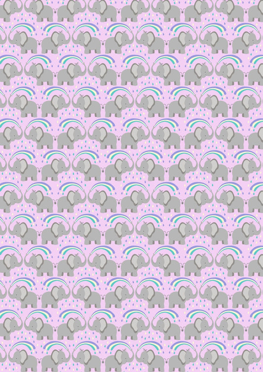 Lewis & Irene Rainbows Fabric Collection Elephants on Light Lilac Premium 100% Cotton Quilt Shop Quality Fabrics