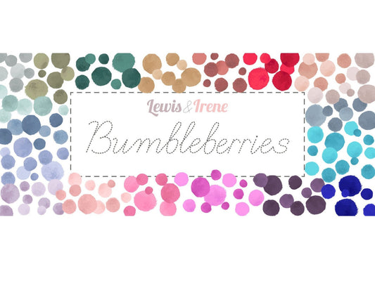 END OF BOLT 15" Lewis & Irene Bumbleberries Blenders Fabric Collection Bright Green BB295