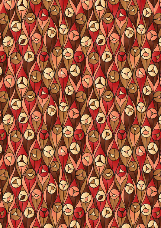 Lewis & Irene Reflections Fabric Collection Buds on Earth Tones Authentic Premium 100% Cotton Quilt Shop Quality Fabrics
