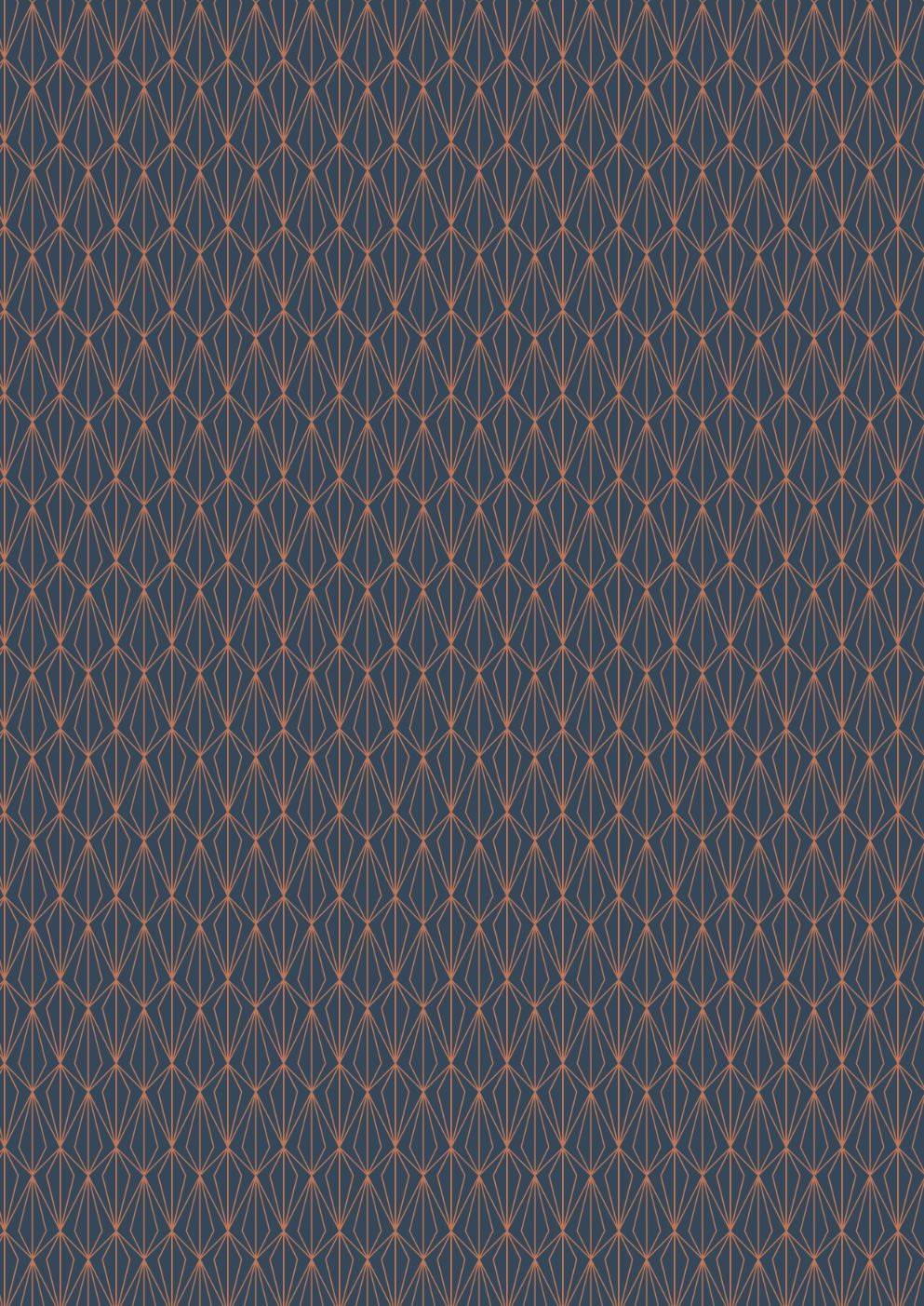 Lewis & Irene Marvelous Metallics Fabric Collection Metallic Copper Geometric on Navy MM4.2