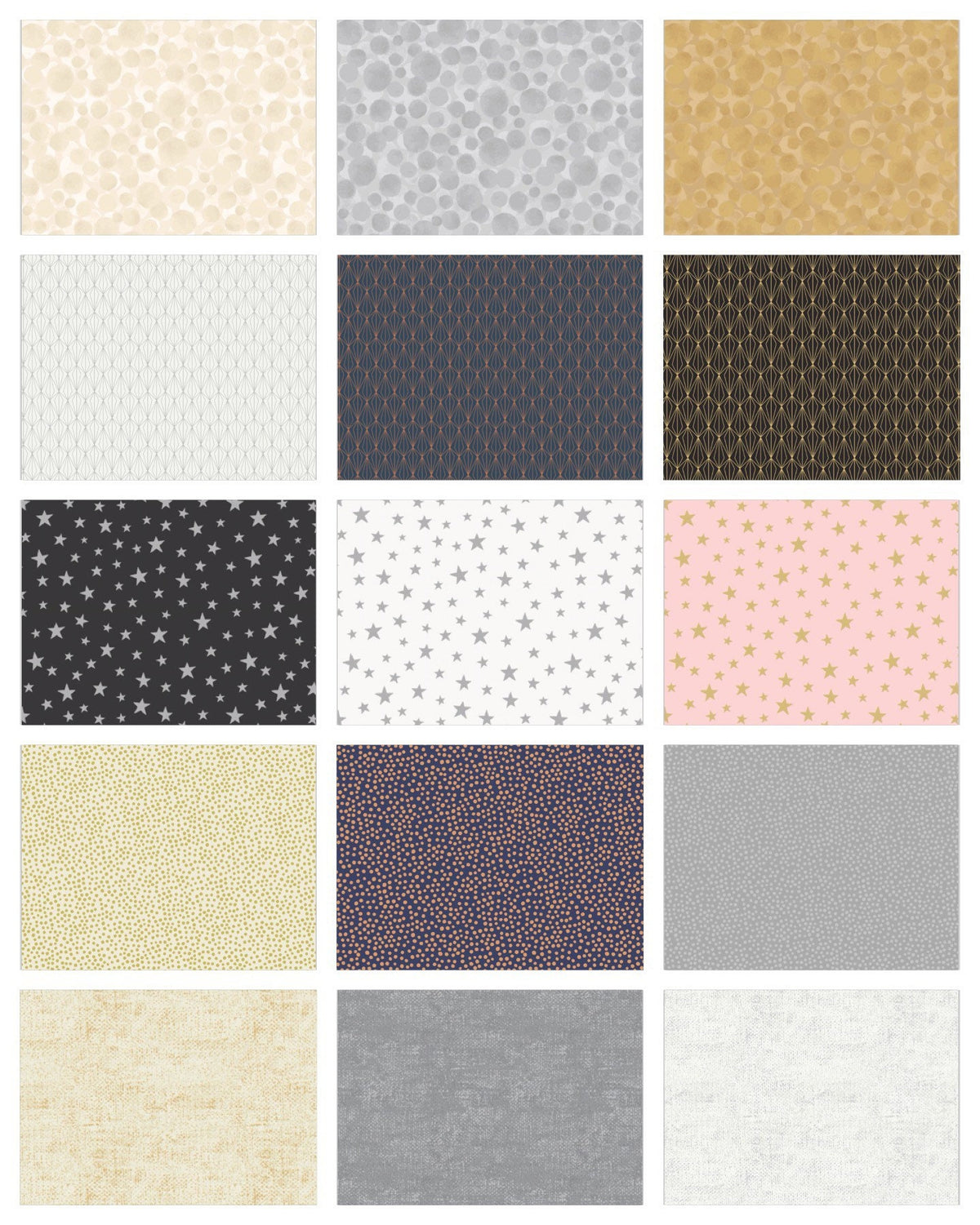 Lewis & Irene Marvelous Metallics Fabric Collection Metallic Silver Stars on Cream MM1.1
