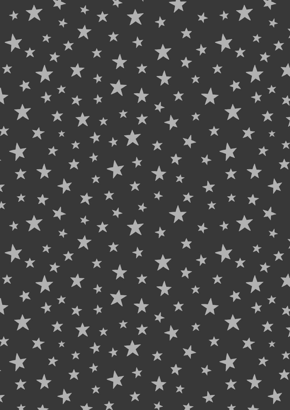 Lewis & Irene Marvelous Metallics Fabric Collection Metallic Silver Stars on Black MM1.3