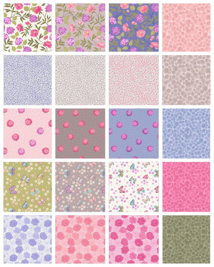 Lewis & Irene Love Blooms Fabric Collection Peony Blooms on Bright Pink Premium 100% Cotton Quilt Shop Quality Fabrics