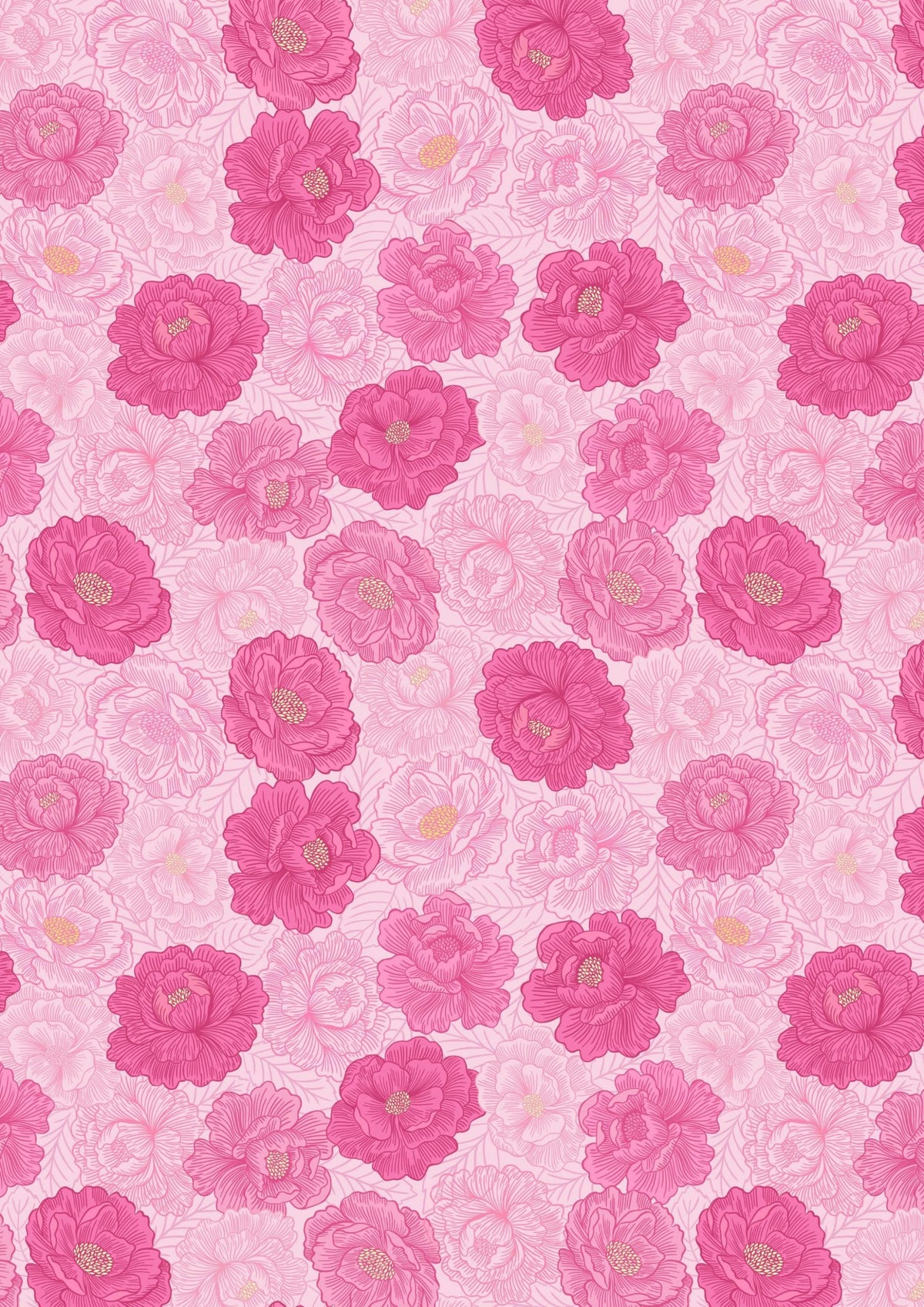 Lewis & Irene Love Blooms Fabric Collection Peony Blooms on Bright Pink Premium 100% Cotton Quilt Shop Quality Fabrics
