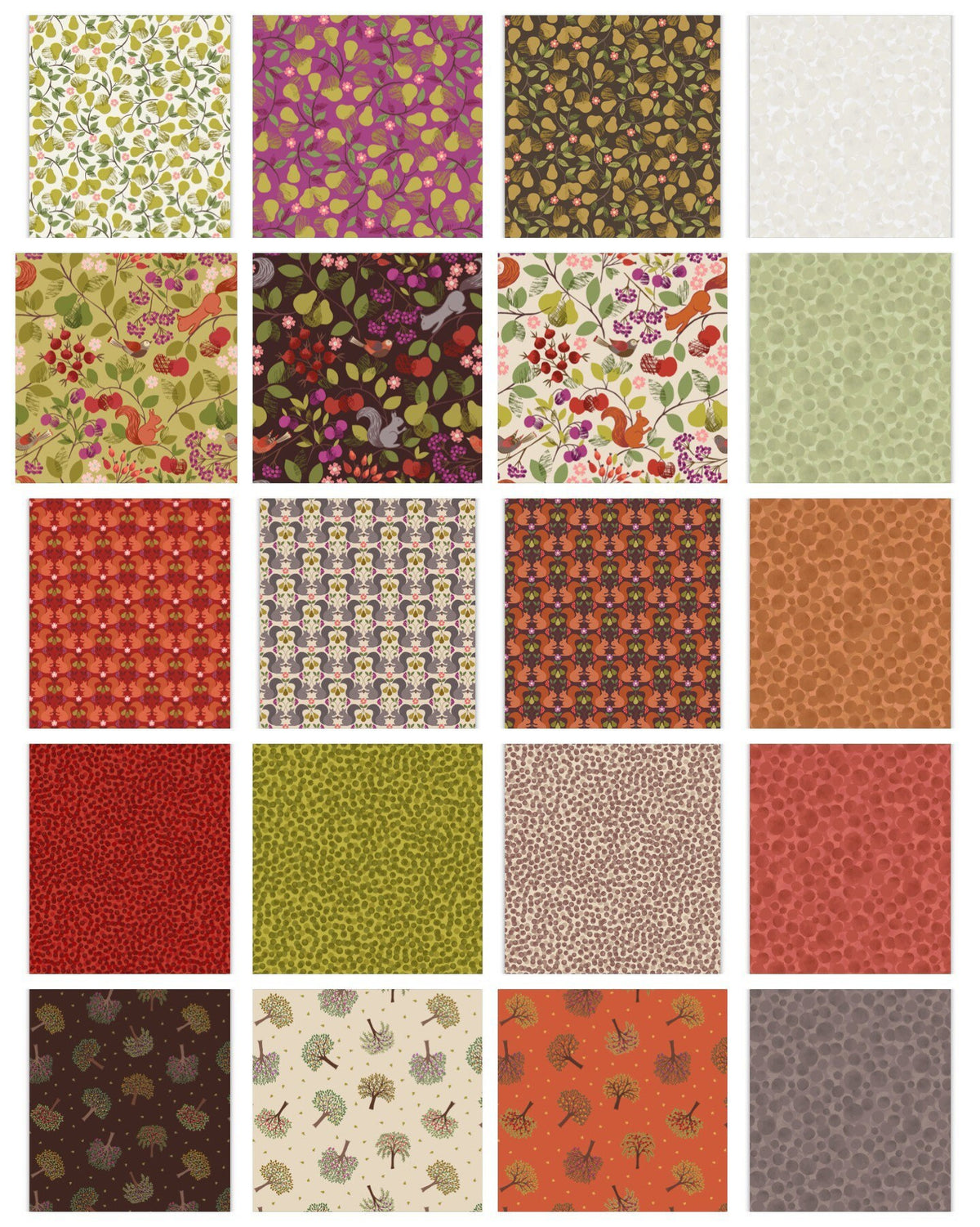 Lewis & Irene The Orchard Fabric Collection Abstract Berries on Green Authentic Premium 100% Cotton Quilt Shop Quality Fabrics