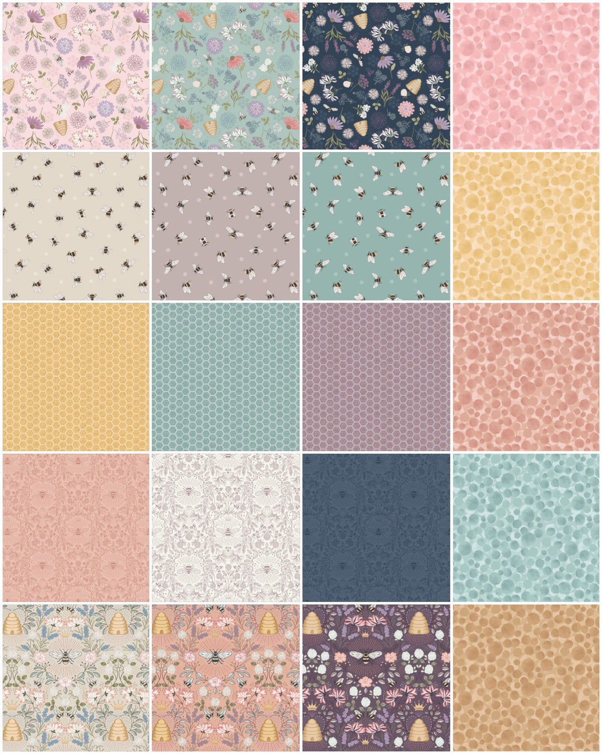 Lewis & Irene Queen Bee Fabric Collection Queen Bee on Dark Blue A502.3
