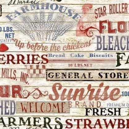 LAST BOLT!! 3Wishes Patriotic Summer Fabric Collection Patriotic Farmhouse Words on Cream Premium 100% Cotton Quilt Shop Quality Fabrics