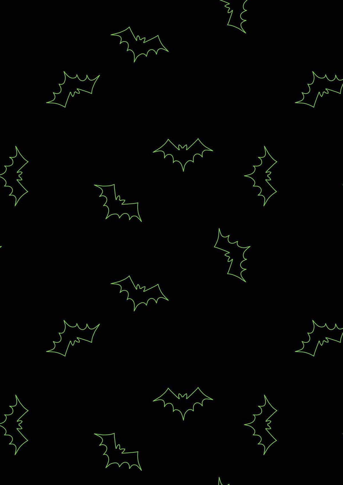Glow-In-The-Dark Lewis & Irene Castle Spooky Fabric Collection Glowing Bats on Black Authentic Premium 100% Cotton Fabrics