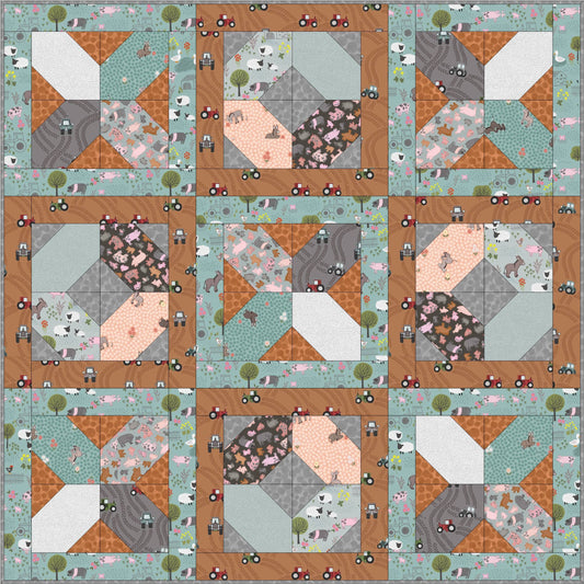Lewis & Irene Piggy Tails Fabric Collection Piggy Tails Playmat Kit #2 Finished Size 42”x42” Premium 100% Cotton Fabrics