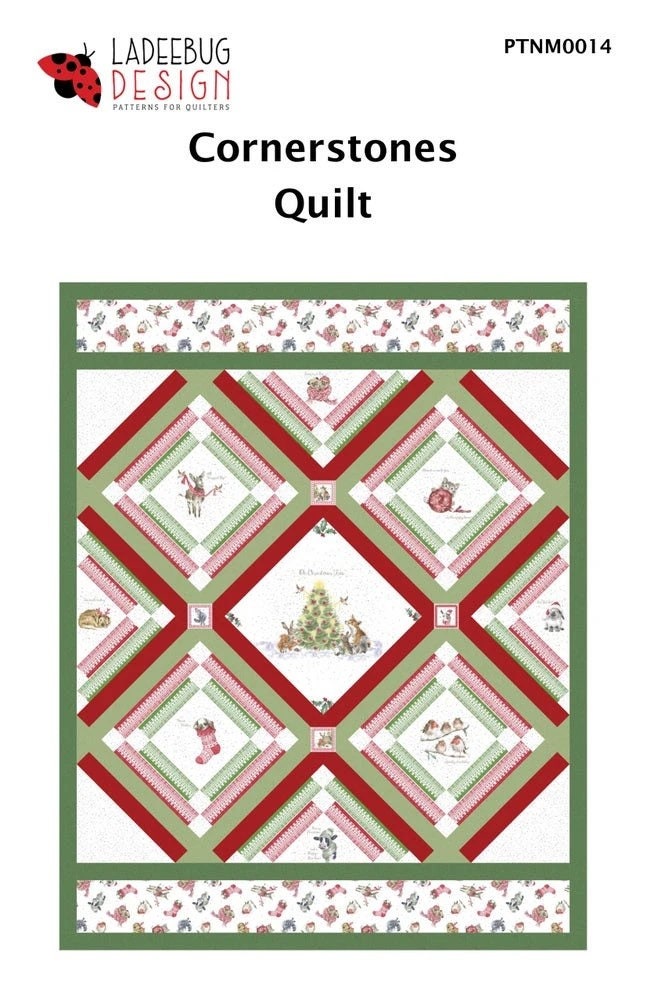 Ladeebug Designs Cornerstones Quilt Pattern Finished Size: 61”x77”