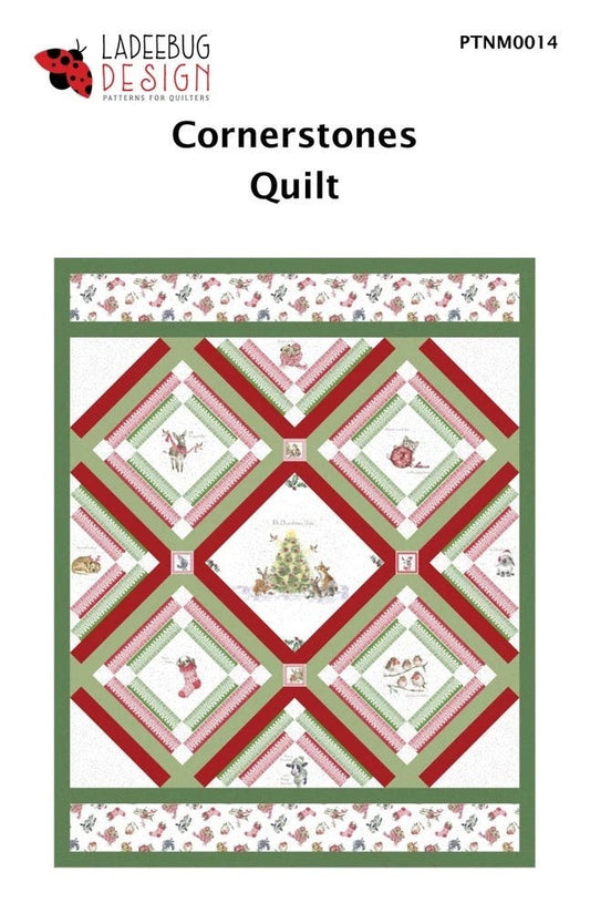 Ladeebug Designs Cornerstones Quilt Pattern Finished Size: 61”x77”