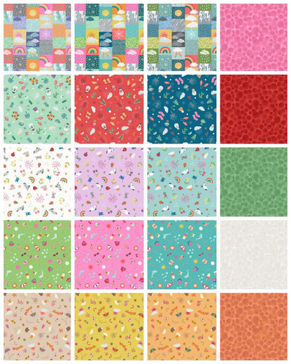 Lewis & Irene Whatever The Weather Fabric Collection Summer on Tropical Pink Premium 100% Cotton Quilt Shop Quality Fabrics