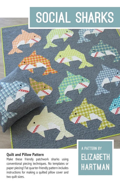 Elizabeth Hartman Social Sharks Pattern - 3 Size Variations Per Pattern