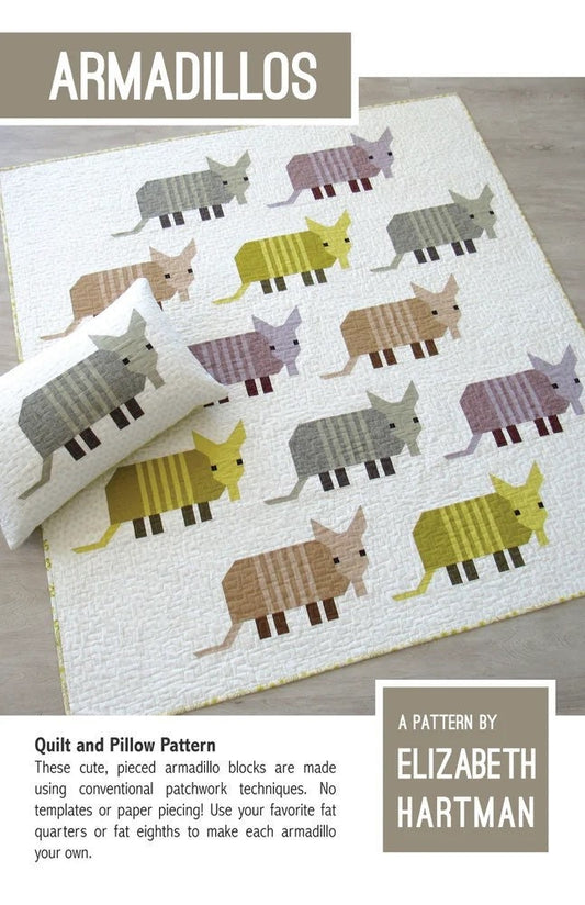 Elizabeth Hartman Armadillos Pattern - 3 Size Variations Per Pattern