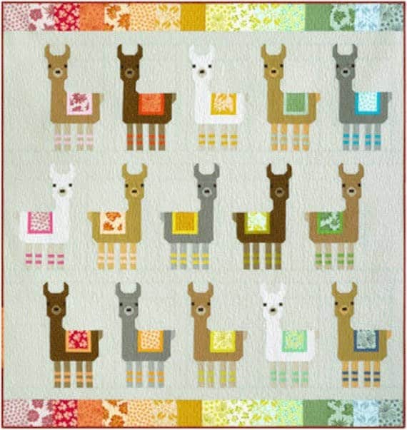 Elizabeth Hartman Little Llamas Pattern - 3 Size Variations Per Pattern