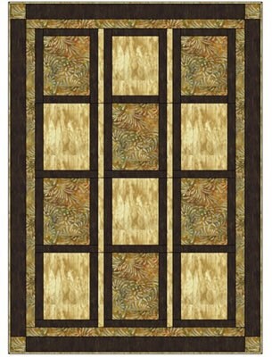 Fabric Cafe Byzantine Quilt Pattern - Uses Only 3 Yards of Fabric Finished Size: 46”x61”