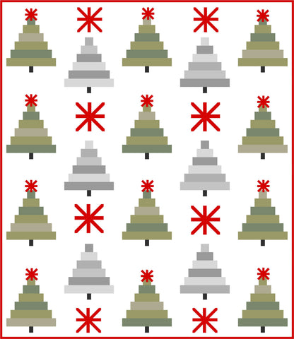 DIGITAL DOWNLOAD Cotton Street Commons Starlight Tree Farm Quilt Pattern Finished Size 70”x81”