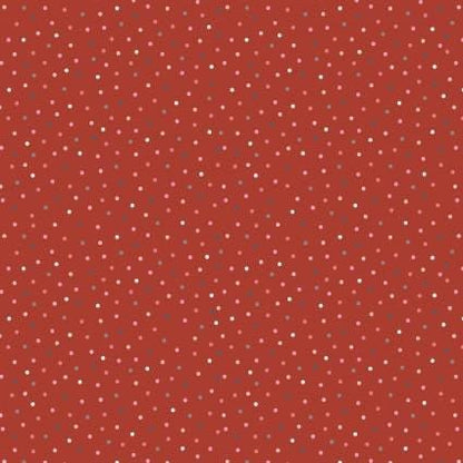 END OF BOLT 9" Poppie Cotton Country Confetti Blenders Fabric Collection Country Confetti on Speckled Hen Red CC20182